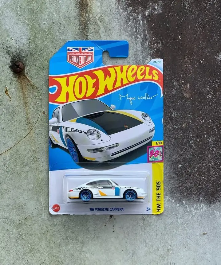 Hot Wheels 1:64 Scale 96 Porsche Carrera HW The 90S for Ages 3 and Up by Small CLAP (White)