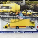 IN HAND Hot Wheels Team Transport 1972 Toyota Corolla Levin & Sakura Sprinter 75