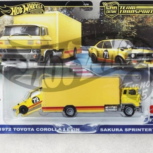 IN HAND Hot Wheels Team Transport 1972 Toyota Corolla Levin & Sakura Sprinter 75